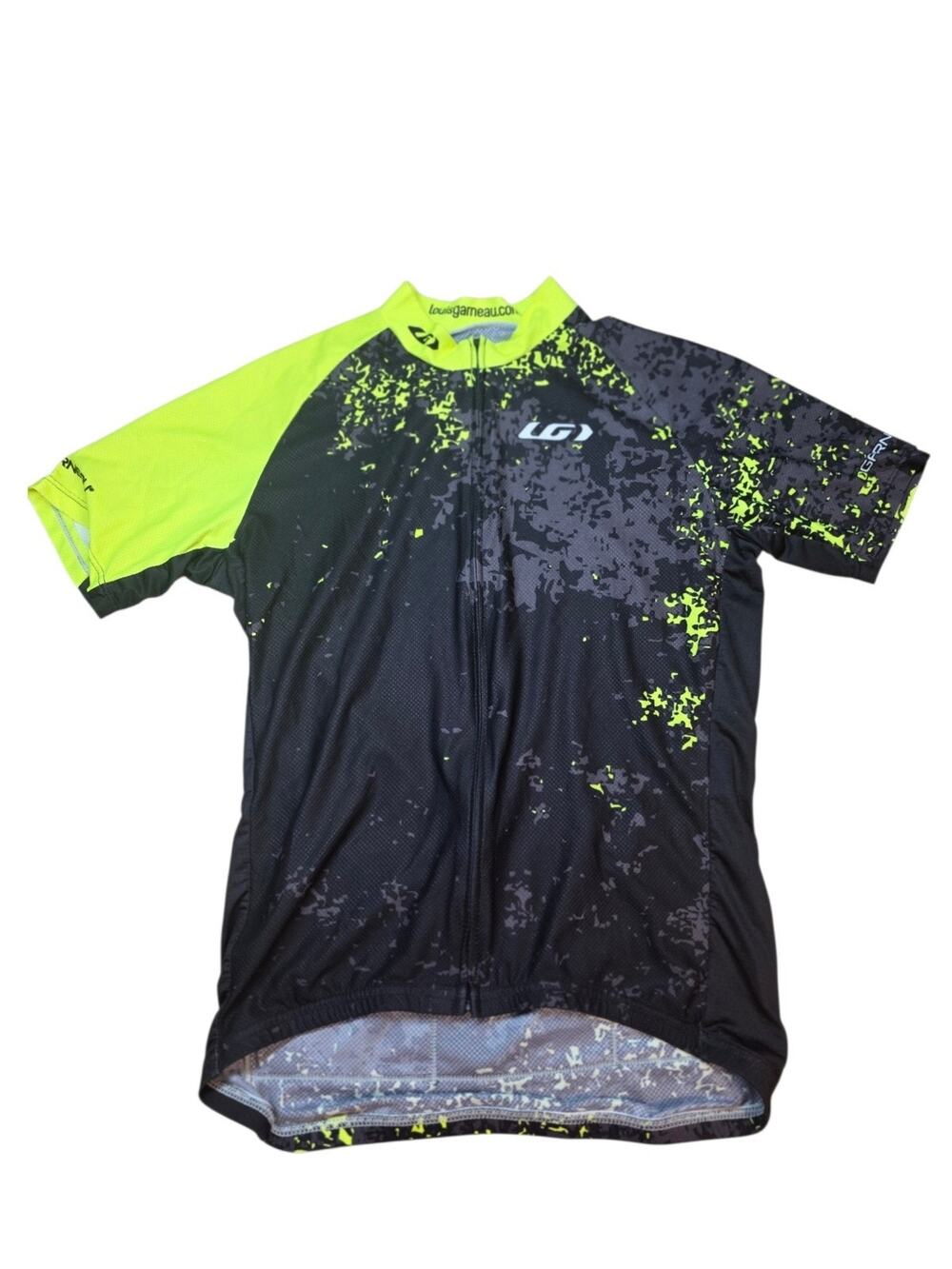 Louis Garneau Lemmon Vent Mens Cycling Jersey Black Neon Yellow Size Large